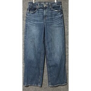 Old Navy Sky-Hi Wide Leg Jeans Womens 10 Extra High Rise Medium Wash Denim